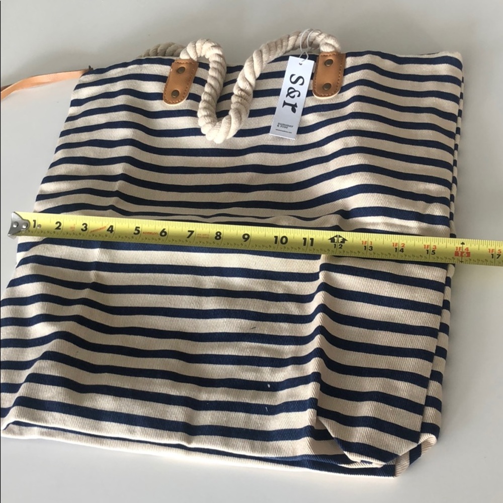 Summer and Rose Navy khaki beach tote bag - Picture 11 of 15